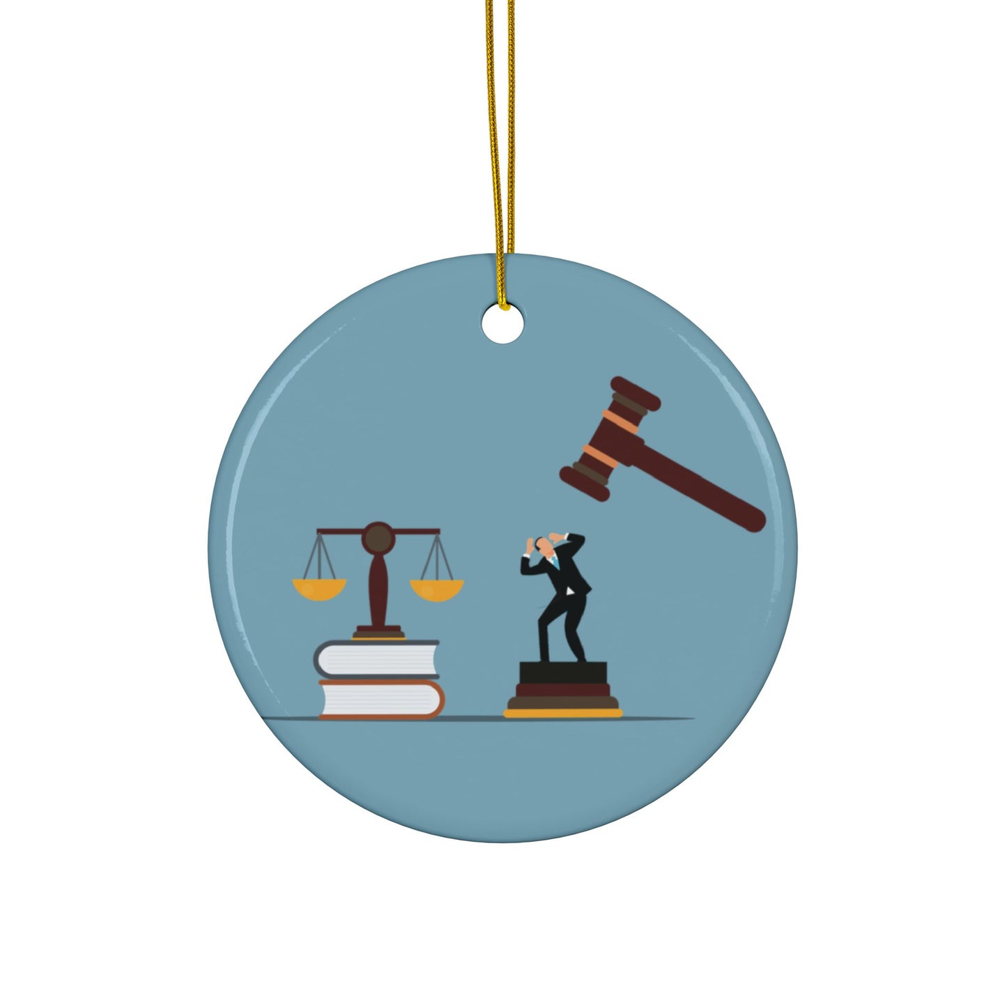 “Judgment & Justice” Double-Sided Ceramic Ornament | A Symbol of Awakening