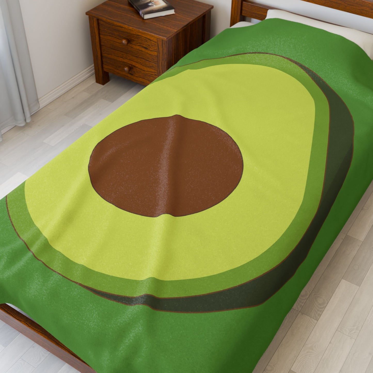 Velveteen Plush Blanket | Halved Avocado Design for Cozy Luxe Comfort