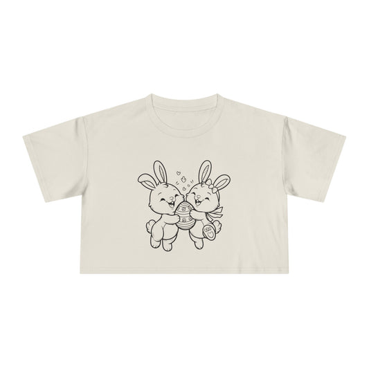 Women's Crop Tee | The Happy Bunnies & Egg
