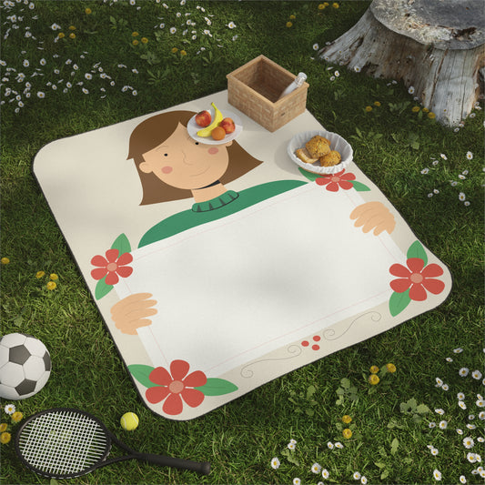 “Speak Your Mind” Picnic Blanket | Girl with Sign Design