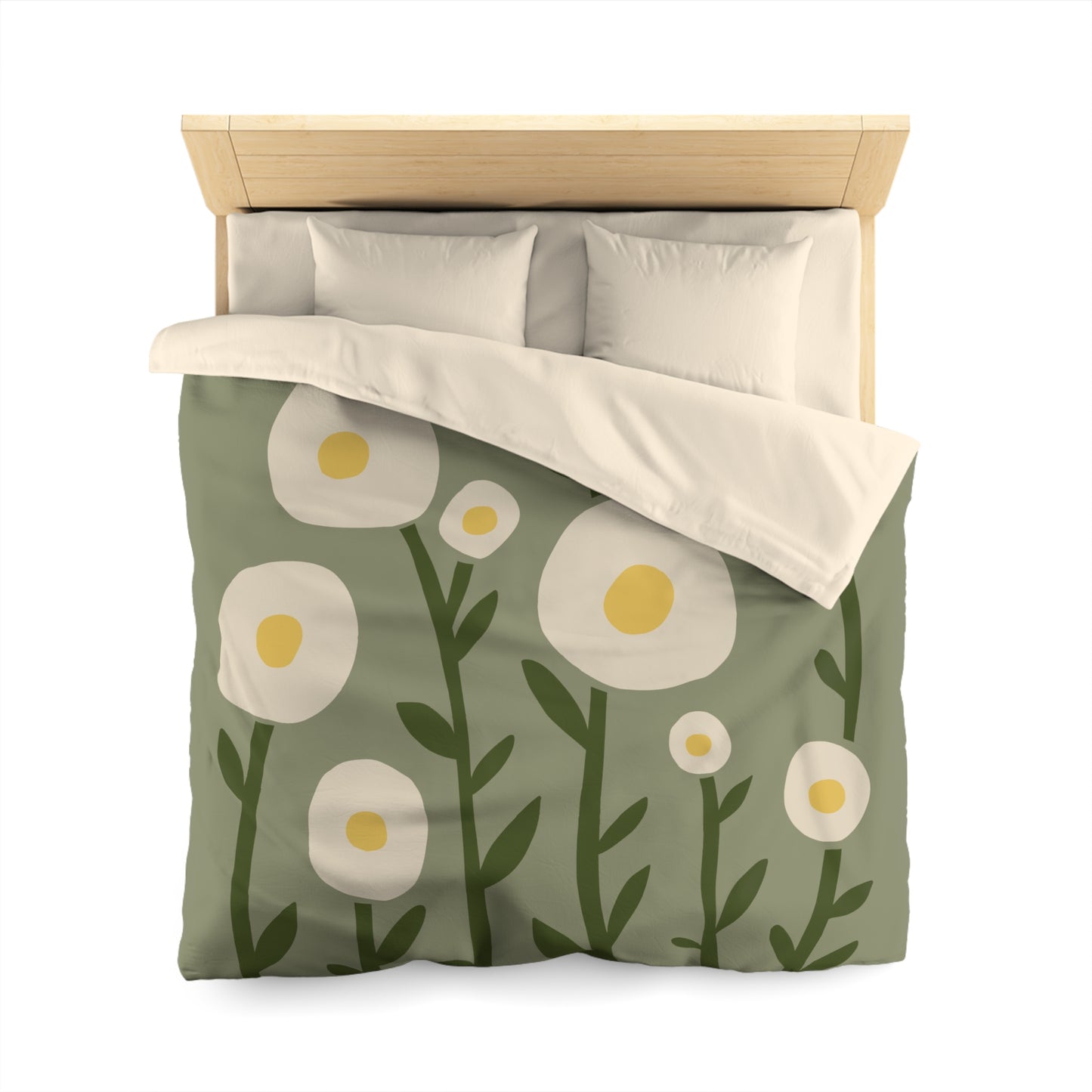"Sunny Egg Bloom" Microfiber Duvet Cover | Cute & Minimalist Bedroom Vibes