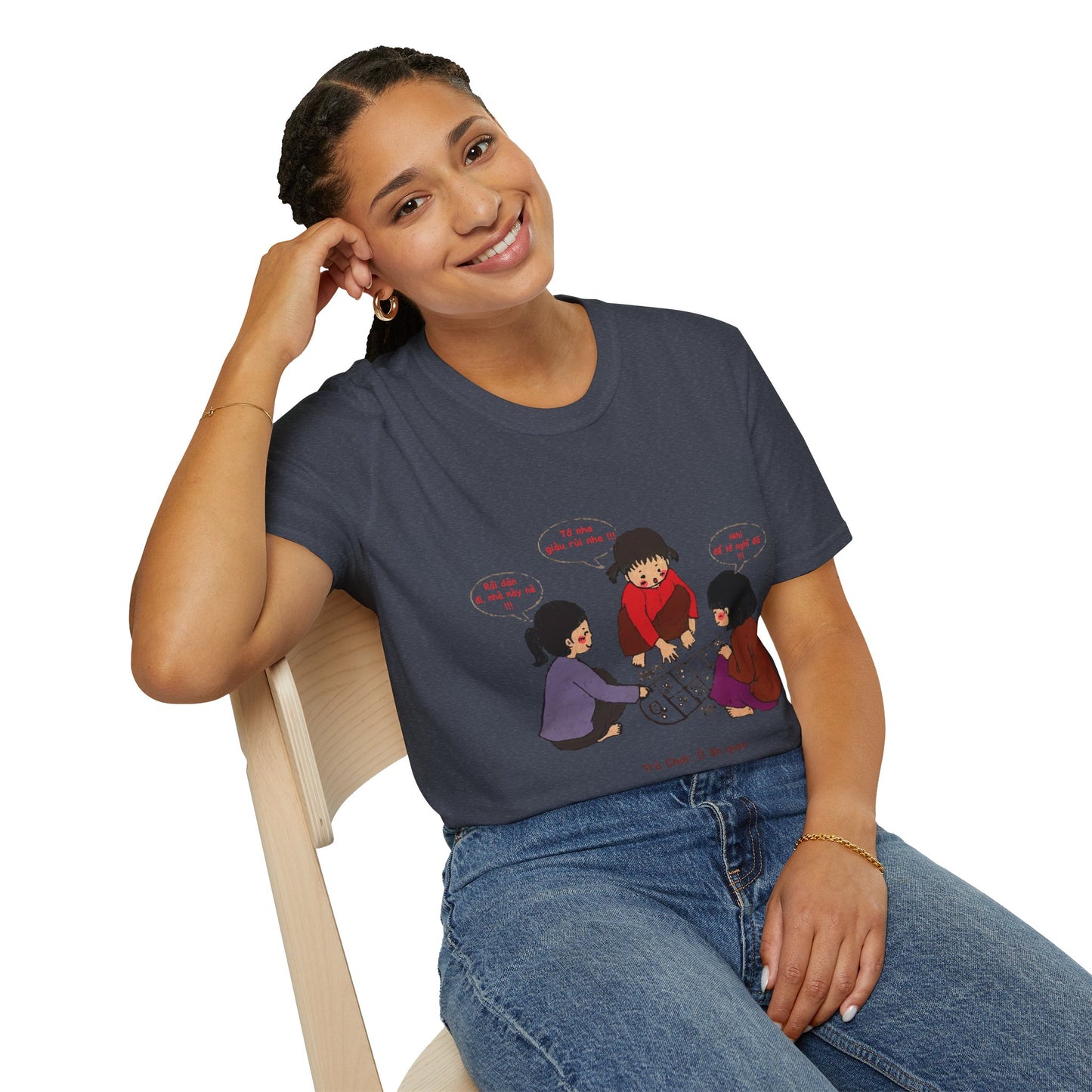 Unisex Softstyle Tee | "O An Quan" | Vietnamese Childhood Board Game Tee