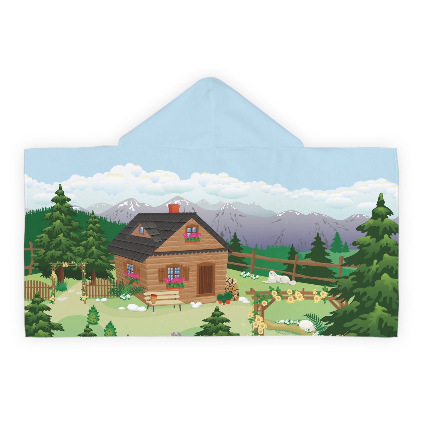 Kids Hooded Towel | Cozy Cabin in the Forest | Holiday Magic for Little Ones