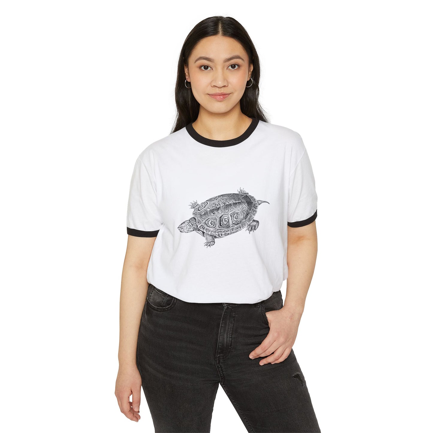 Ringer T-Shirt | Ocean Vibes | Say Hello to the Sea Turtle