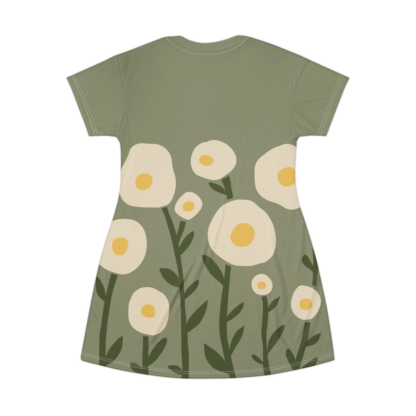 Fried Egg Bloom T-Shirt Dress | Whimsical & Minimal Style