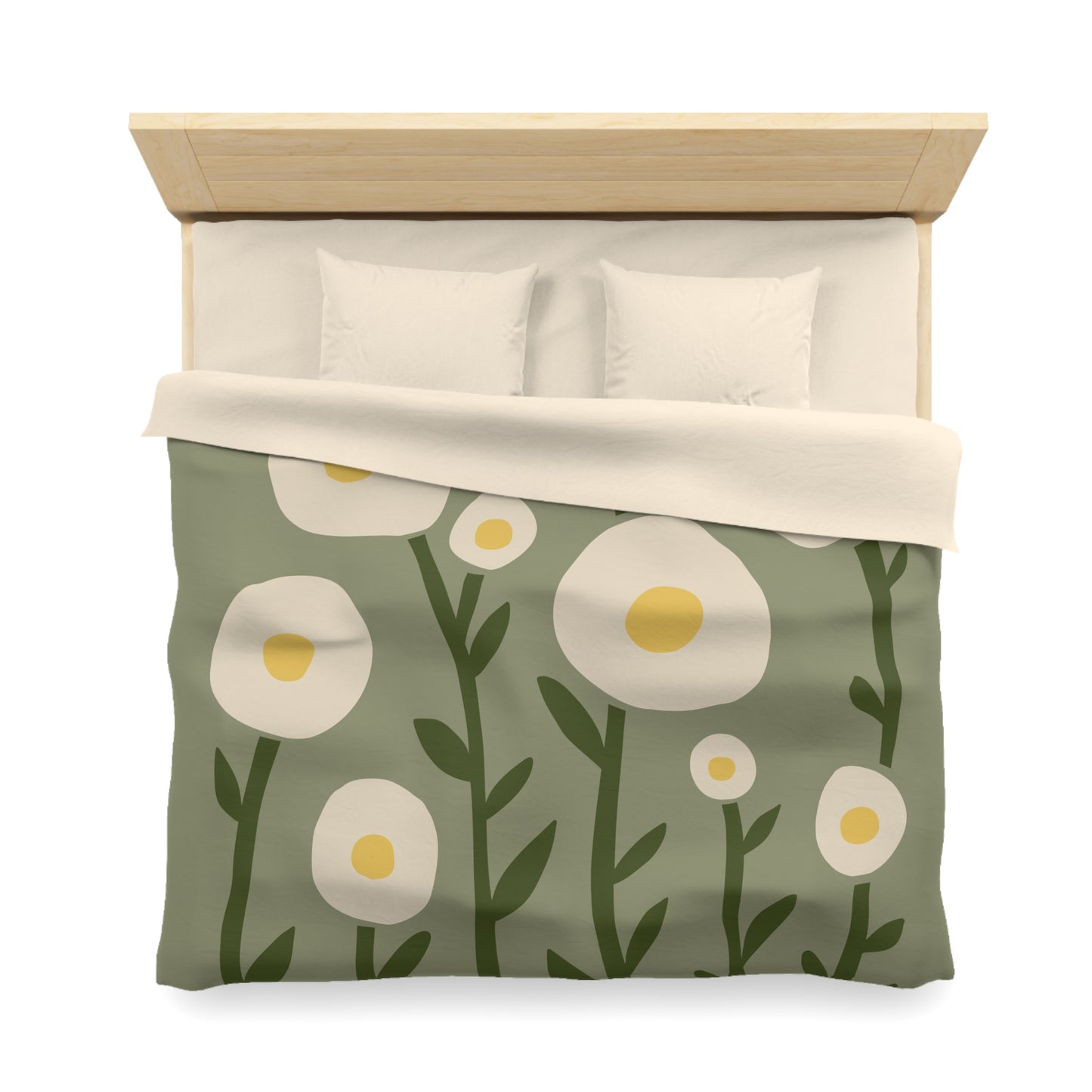 "Sunny Egg Bloom" Microfiber Duvet Cover | Cute & Minimalist Bedroom Vibes