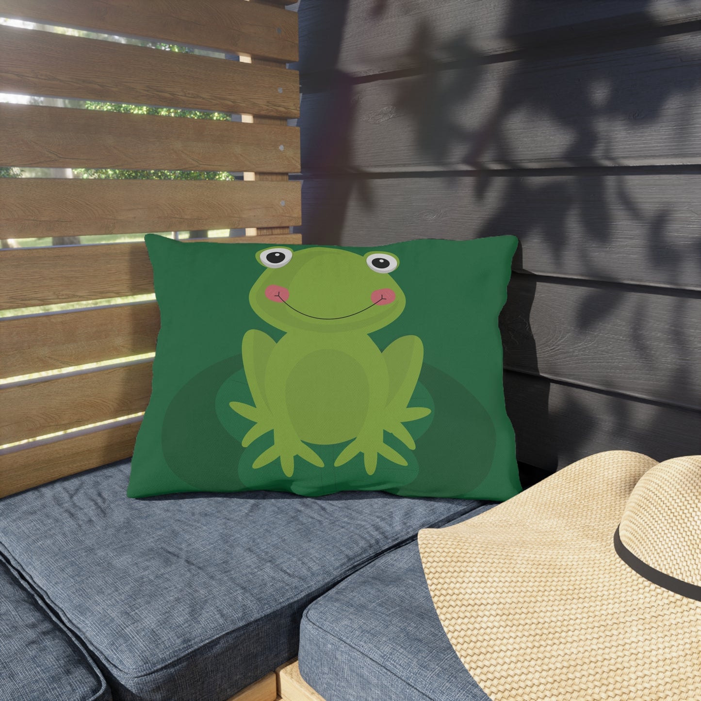 Green Frog Outdoor Pillow | Playful, Cute & Full of Personality