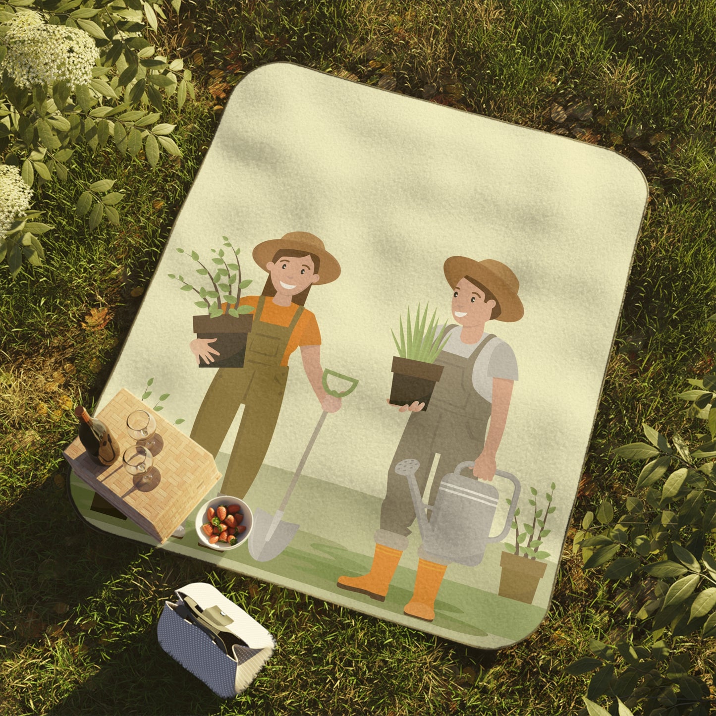 Couple Gardening Picnic Blanket | Sweet Outdoor Moments