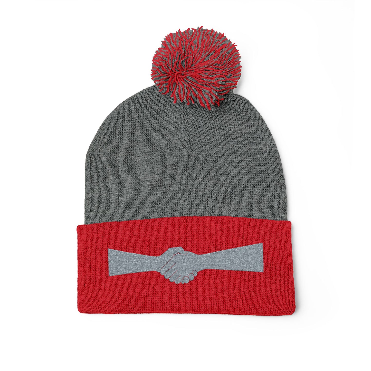 “Hold My Hand” Pom-Pom Beanie | Minimalist Warmth With Meaning