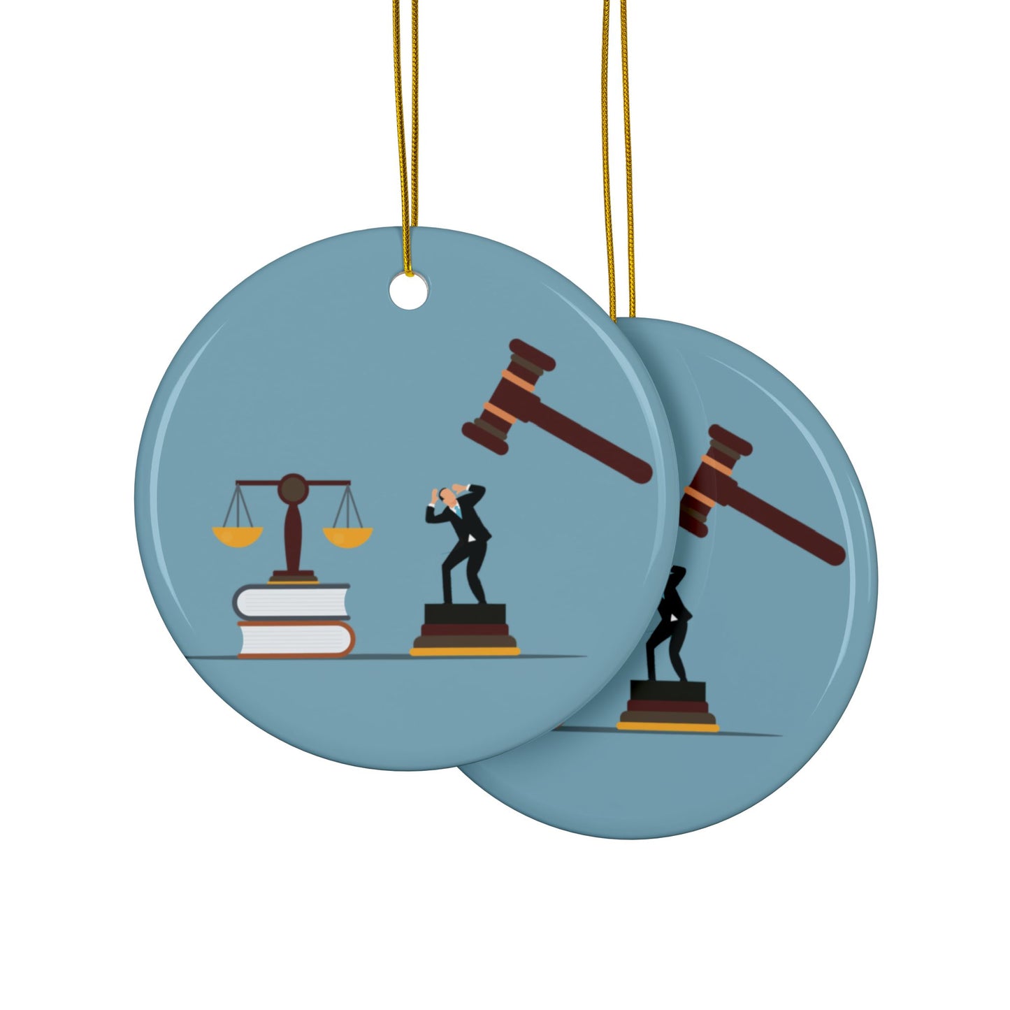 “Judgment & Justice” Double-Sided Ceramic Ornament | A Symbol of Awakening