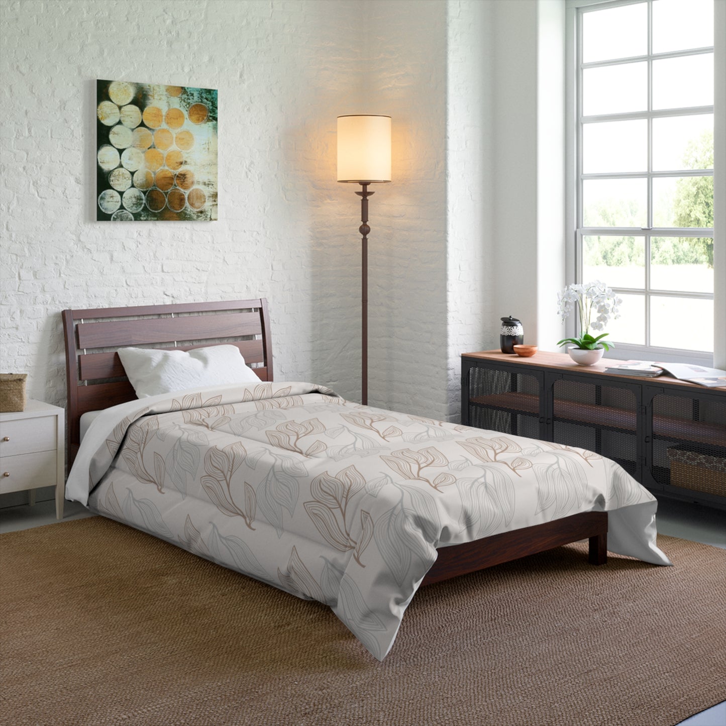 Luxury Canopy Comforter | Abstract Nature Leaf Design