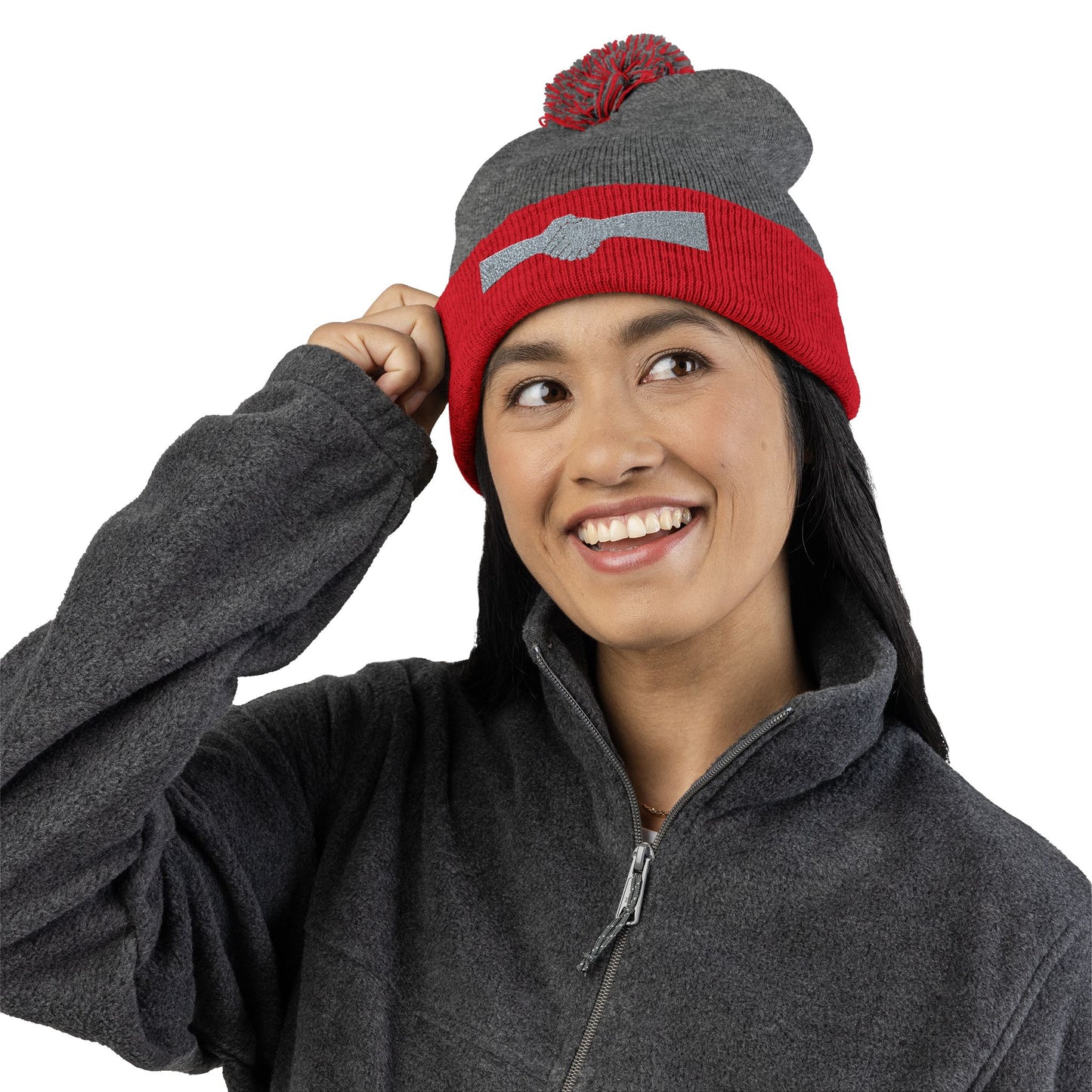 “Hold My Hand” Pom-Pom Beanie | Minimalist Warmth With Meaning
