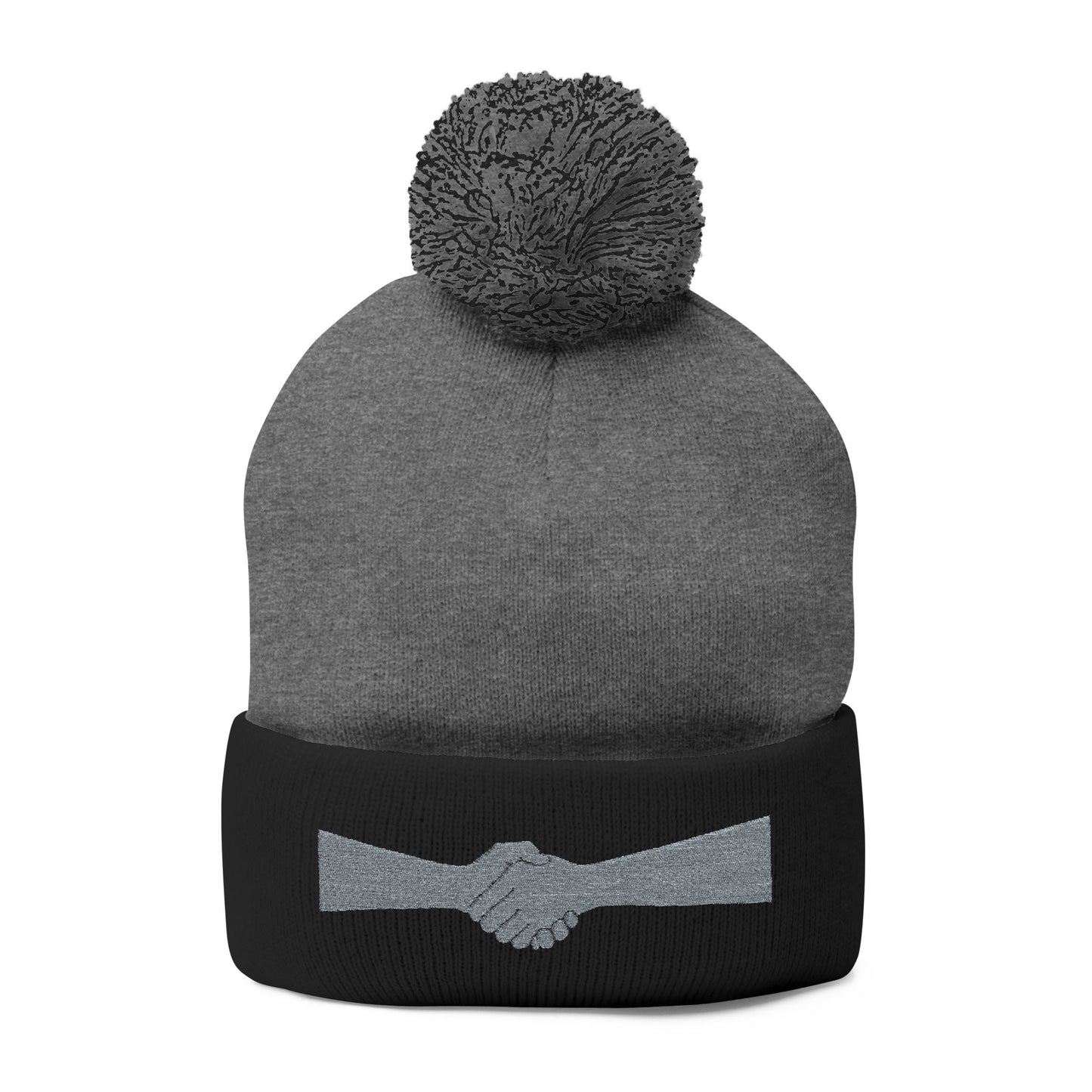 “Hold My Hand” Pom-Pom Beanie | Minimalist Warmth With Meaning