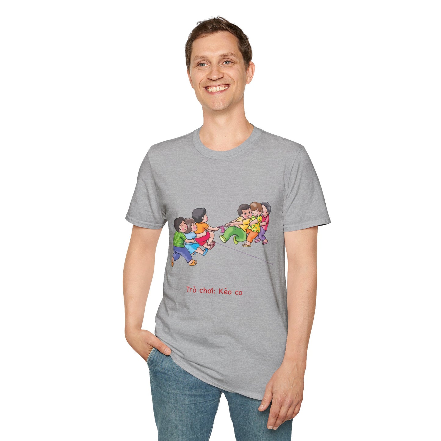 Unisex Softstyle Tee – "Keo Co" | Traditional Vietnamese Tug of War Game