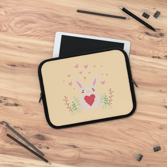 Sweet Bunny Love | Cute Bunny & Heart Laptop Sleeve