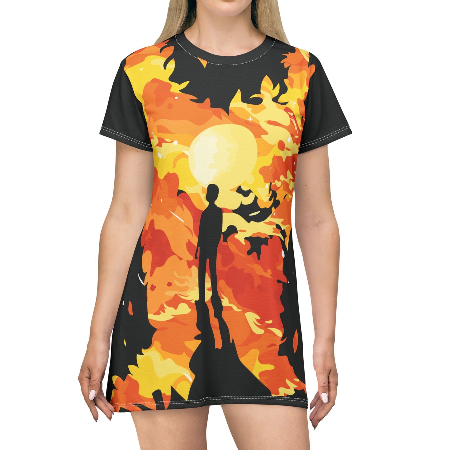 T-Shirt Dress | Burning Flame Within | Bold & Inspiring Streetwear