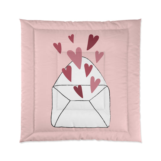 Love Letter Dreams | Heart Envelope Comforter for a Cozy & Playful Bedroom