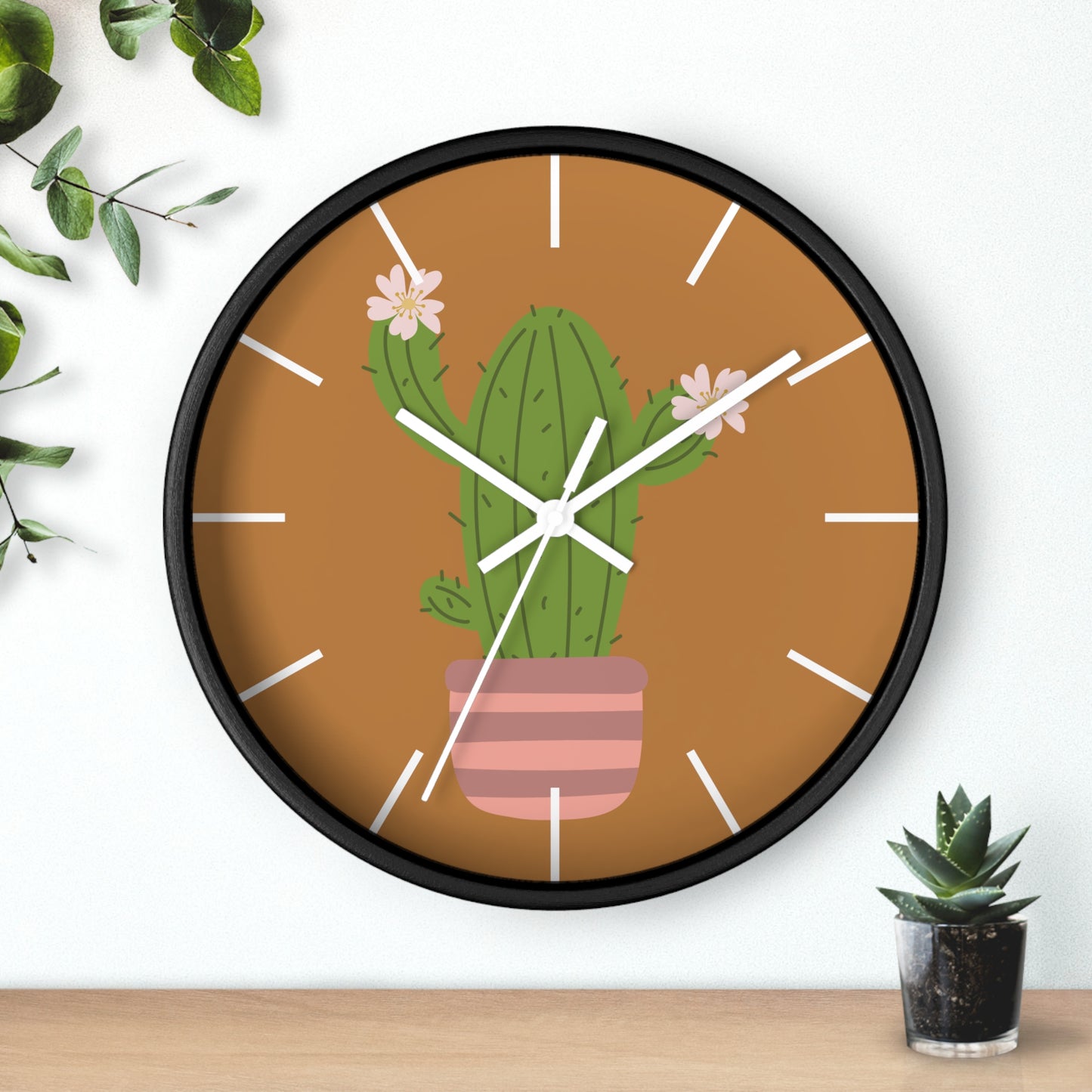 Cactus Minimal Wall Clock | Playful Time, Minimal Vibe