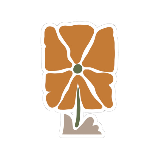 Silent Bloom | Minimalist Kiss-Cut Sticker