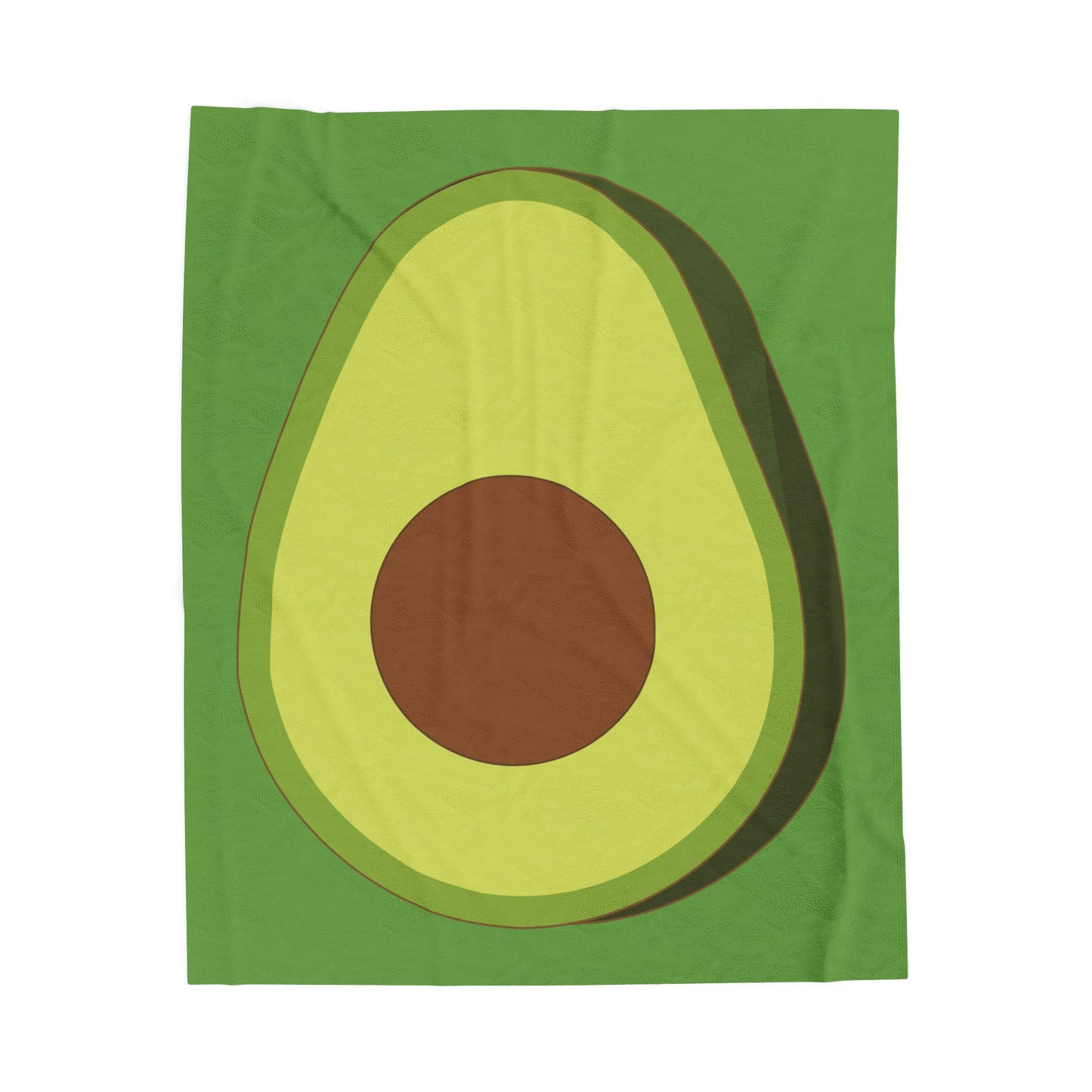 Velveteen Plush Blanket | Halved Avocado Design for Cozy Luxe Comfort