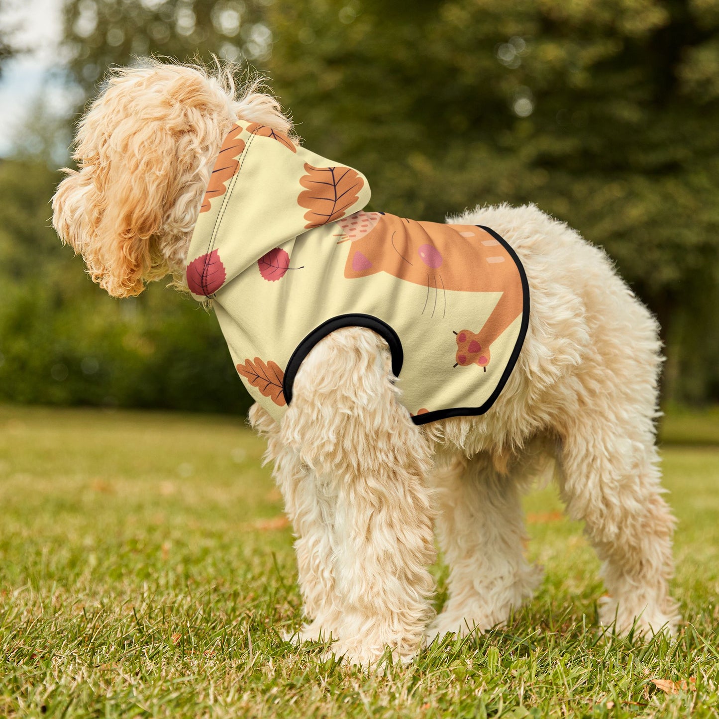 Pet Hoodie | Autumn Cat and Falling Leaves