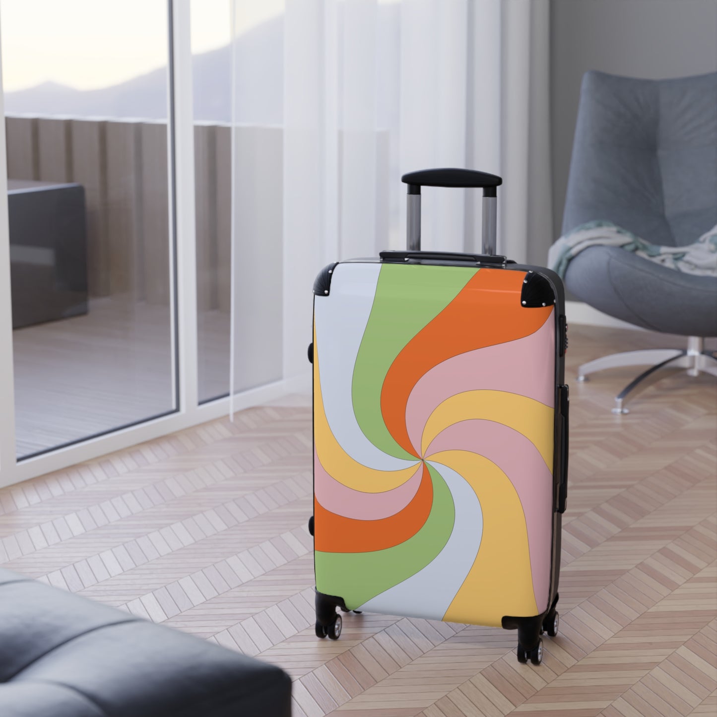 “Color Illusion” Designer Suitcase | Bold, Artistic & Travel-Ready