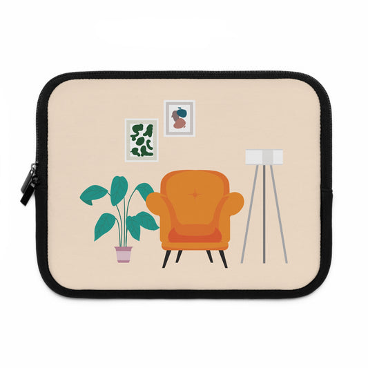Clean Work, Clean Mind | Laptop Sleeve with Minimalist Living Room Print | Sleek – Stylish – Smart