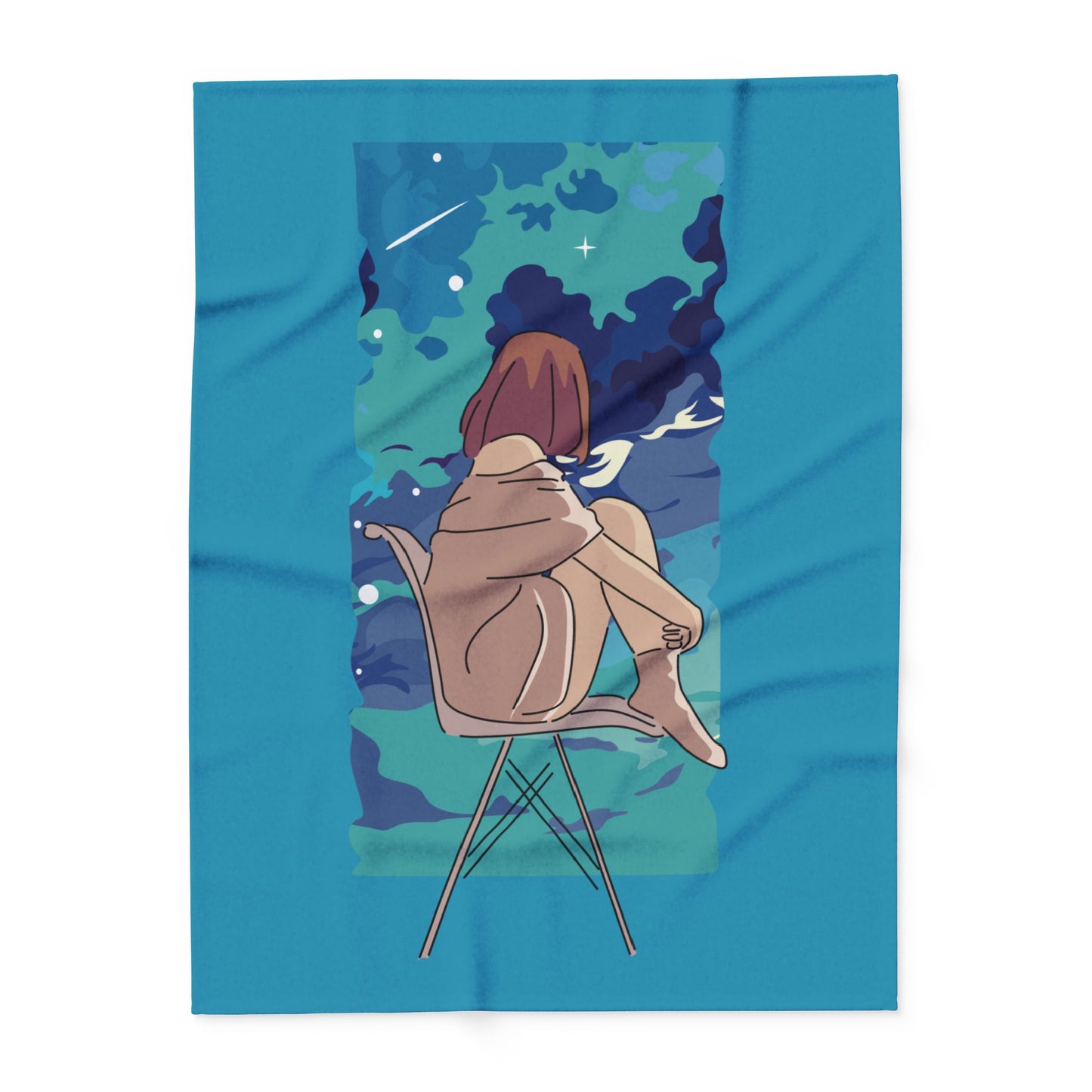 “Cloudwatcher” Fleece Blanket | A Moment of Quiet Bliss