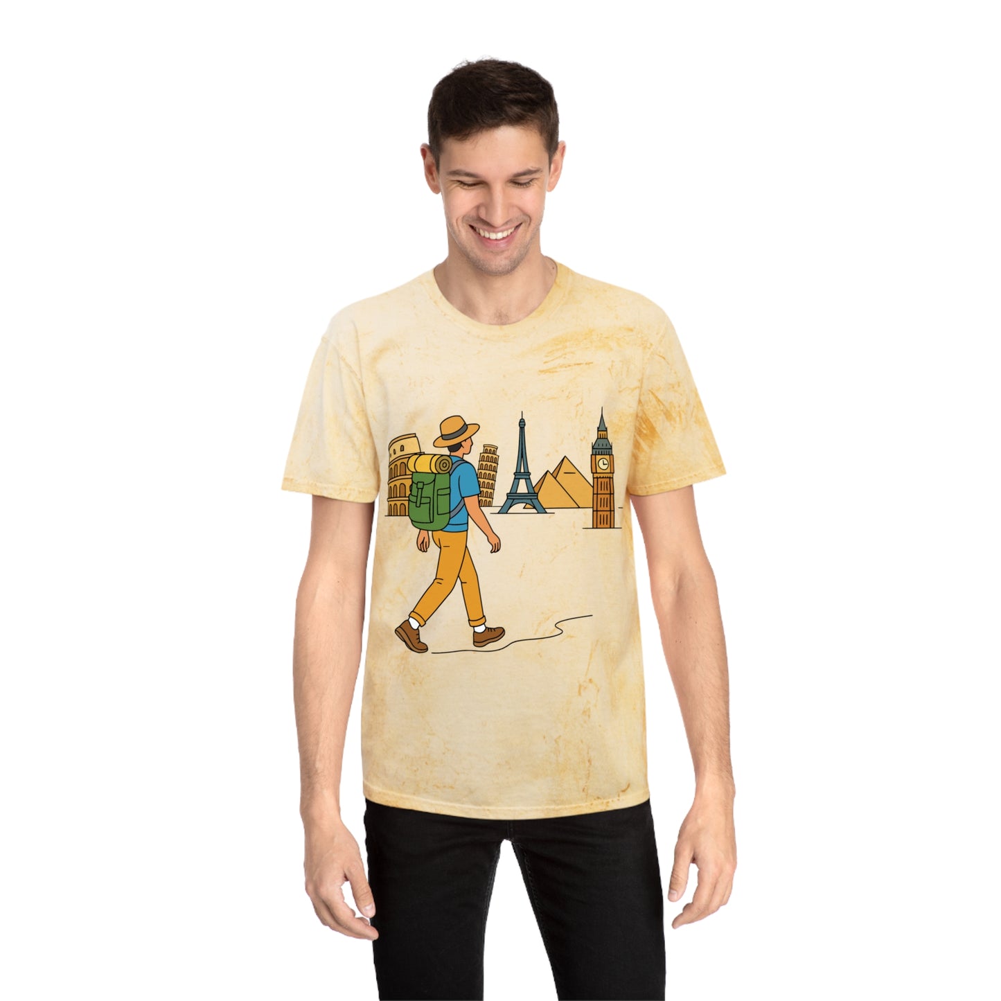Color Blast Travel Tee | World Landmark Edition