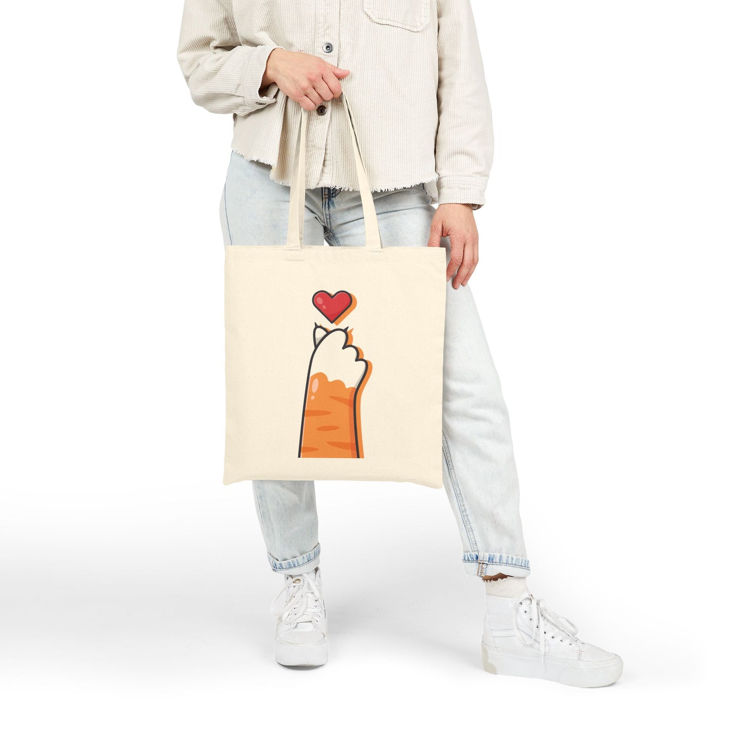 Cotton Canvas Tote Bag | Cat Paw of Love
