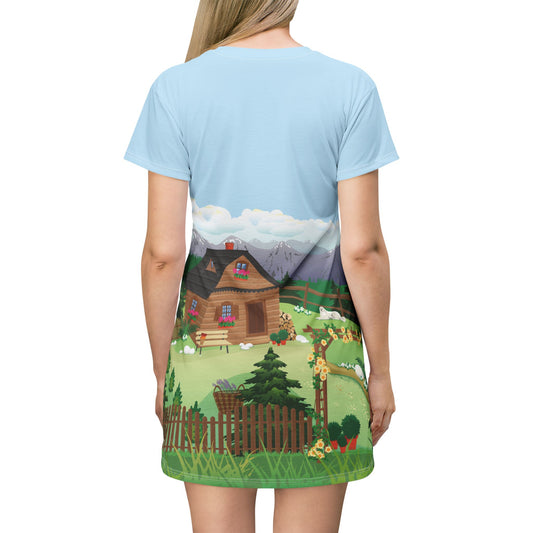 Christmas Cabin Dress | Cozy Woodhouse in the Snow | Holiday Vibes Wrapped in Style