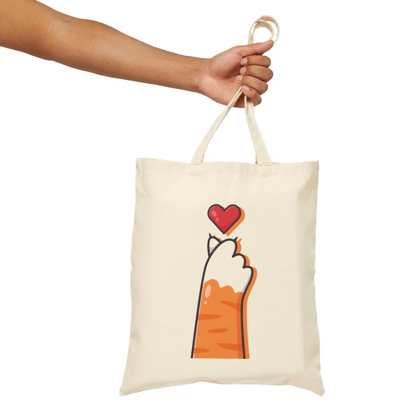 Cotton Canvas Tote Bag | Cat Paw of Love