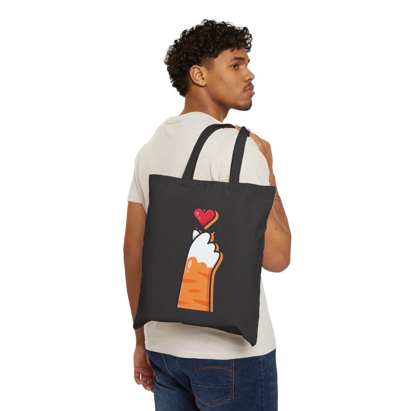 Cotton Canvas Tote Bag | Cat Paw of Love