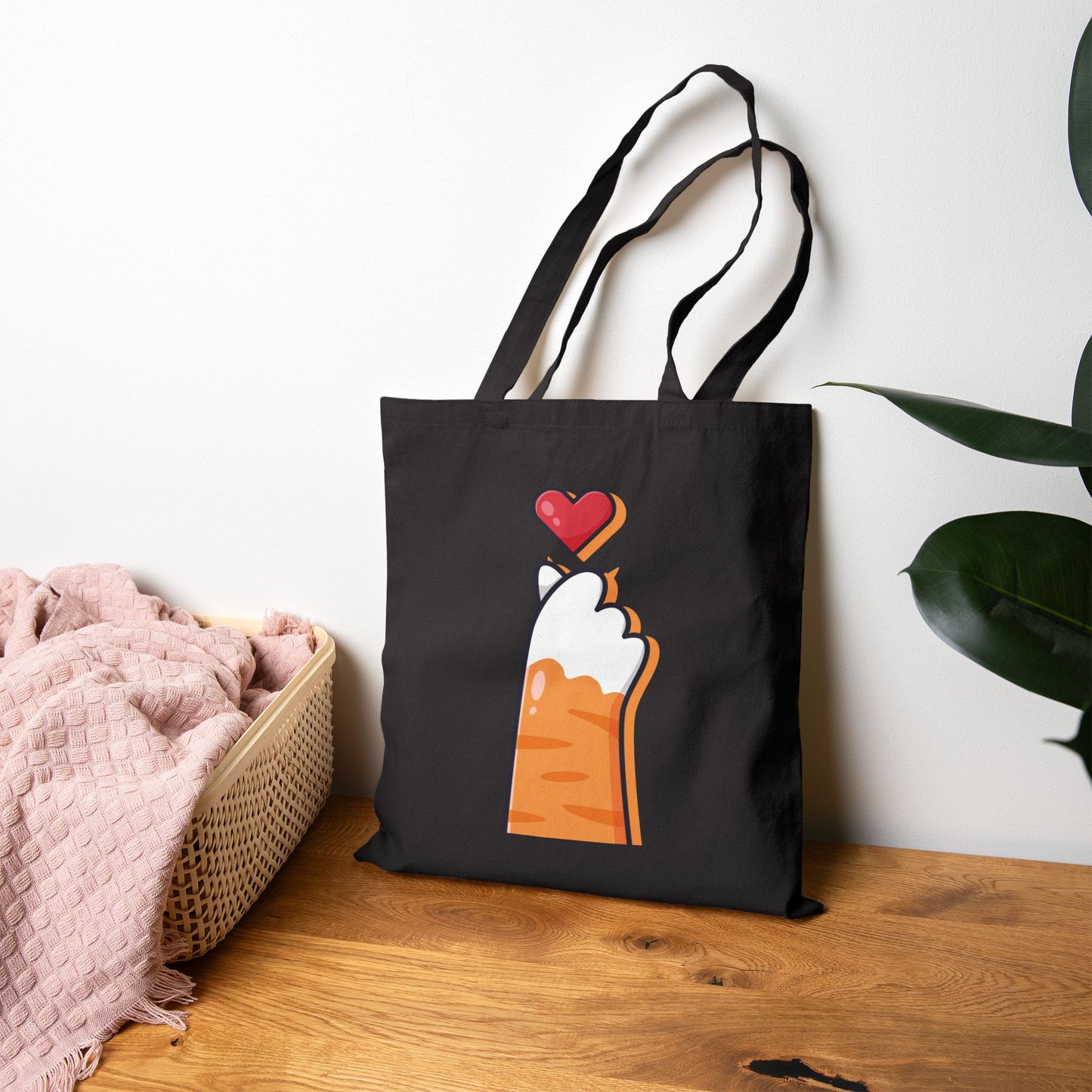 Cotton Canvas Tote Bag | Cat Paw of Love