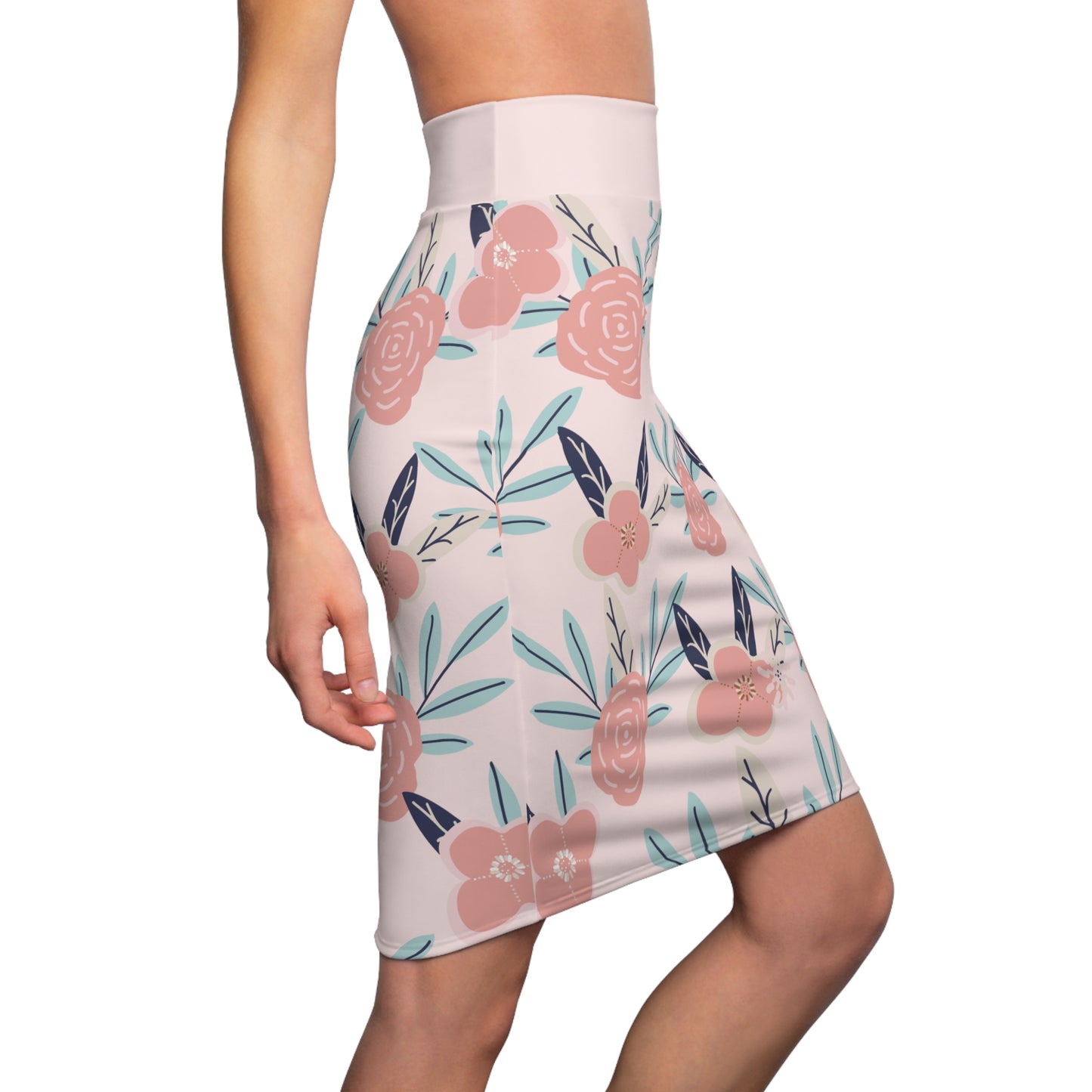 Pencil Skirt | Elegant Floral Nature Print