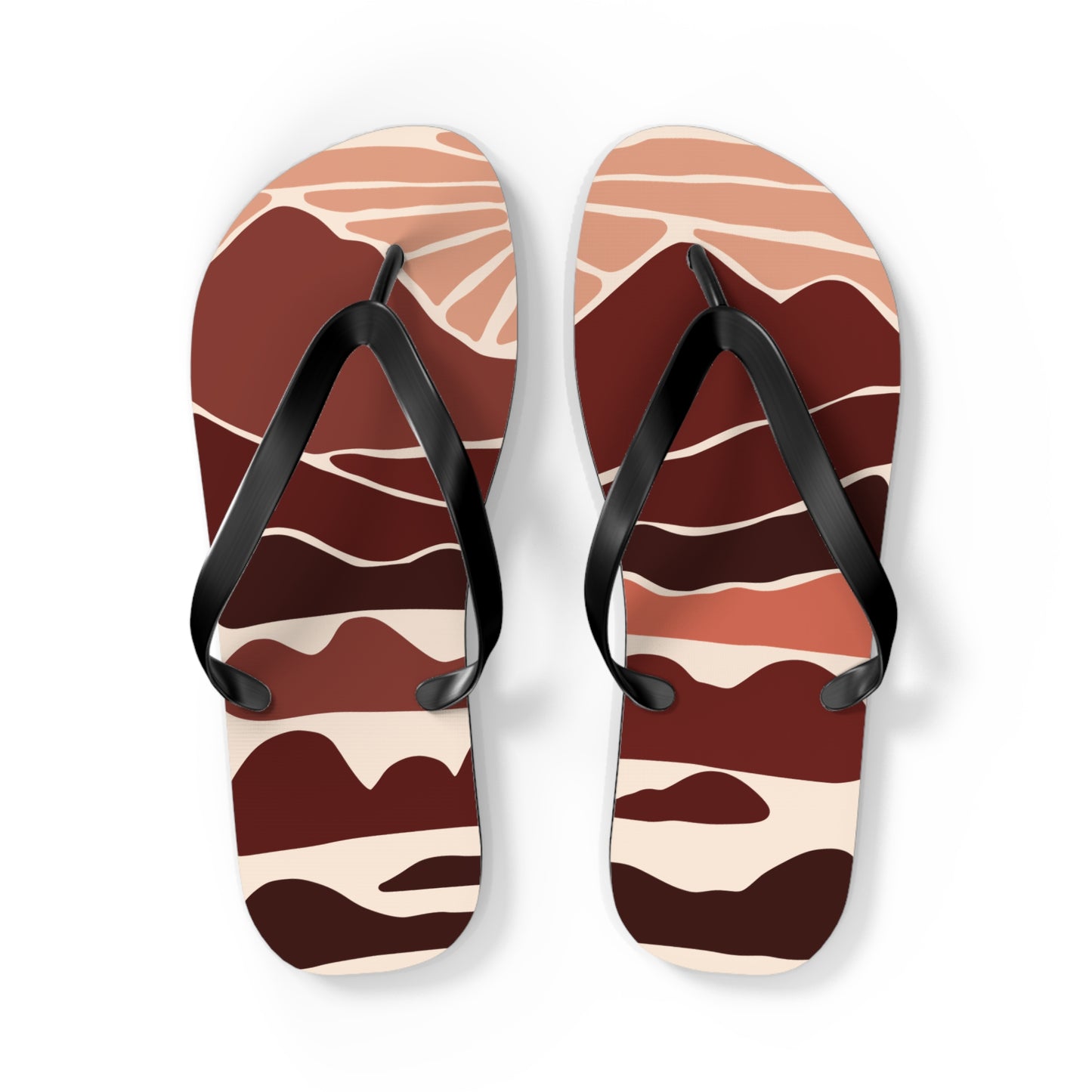SolMori | Minimalist Flip-Flops with Abstract Sun & Mountain Print
