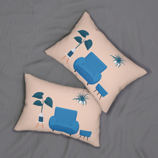 Blue Decorative Lumbar Pillow | A Stylish Accent for Every Living Space