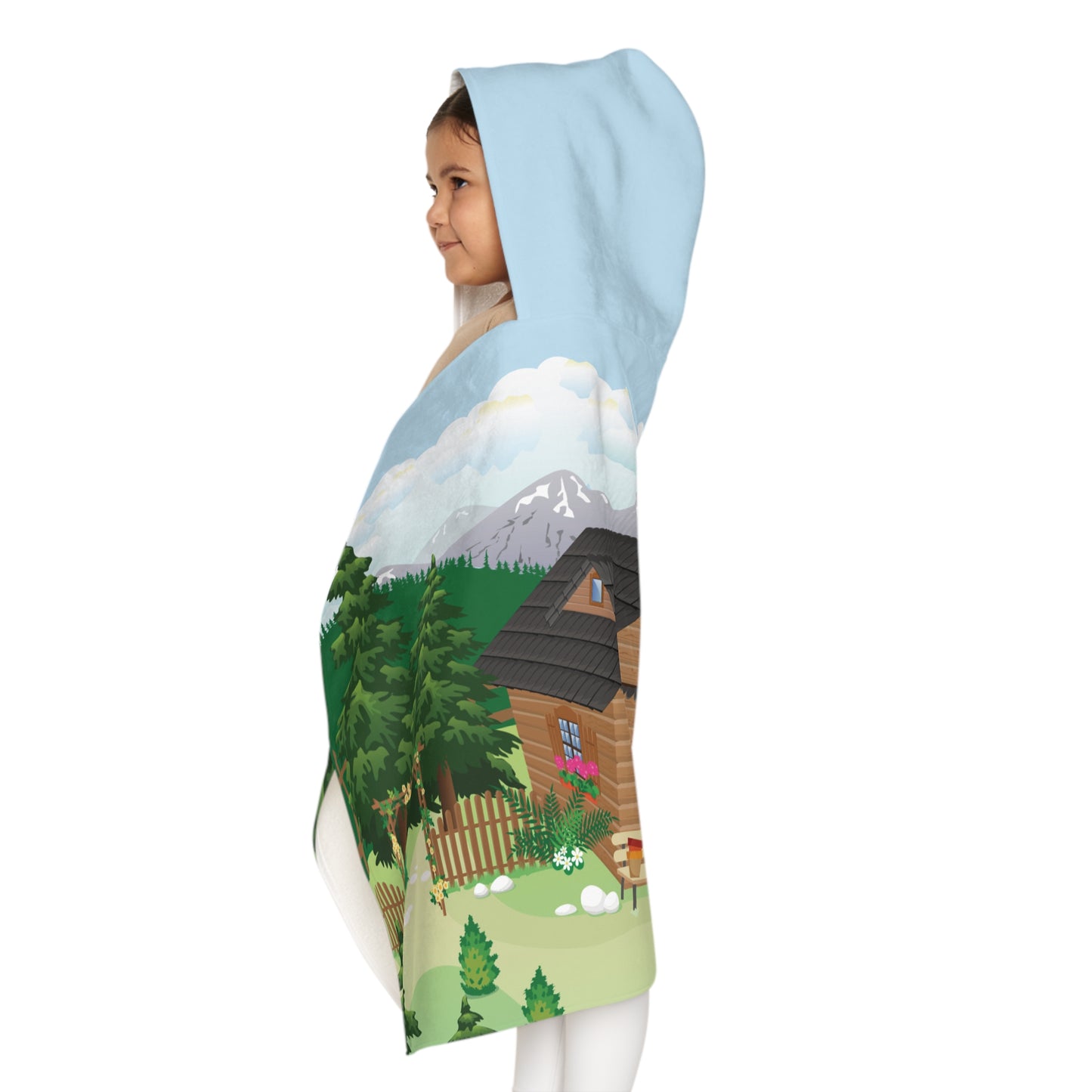 Kids Hooded Towel | Cozy Cabin in the Forest | Holiday Magic for Little Ones