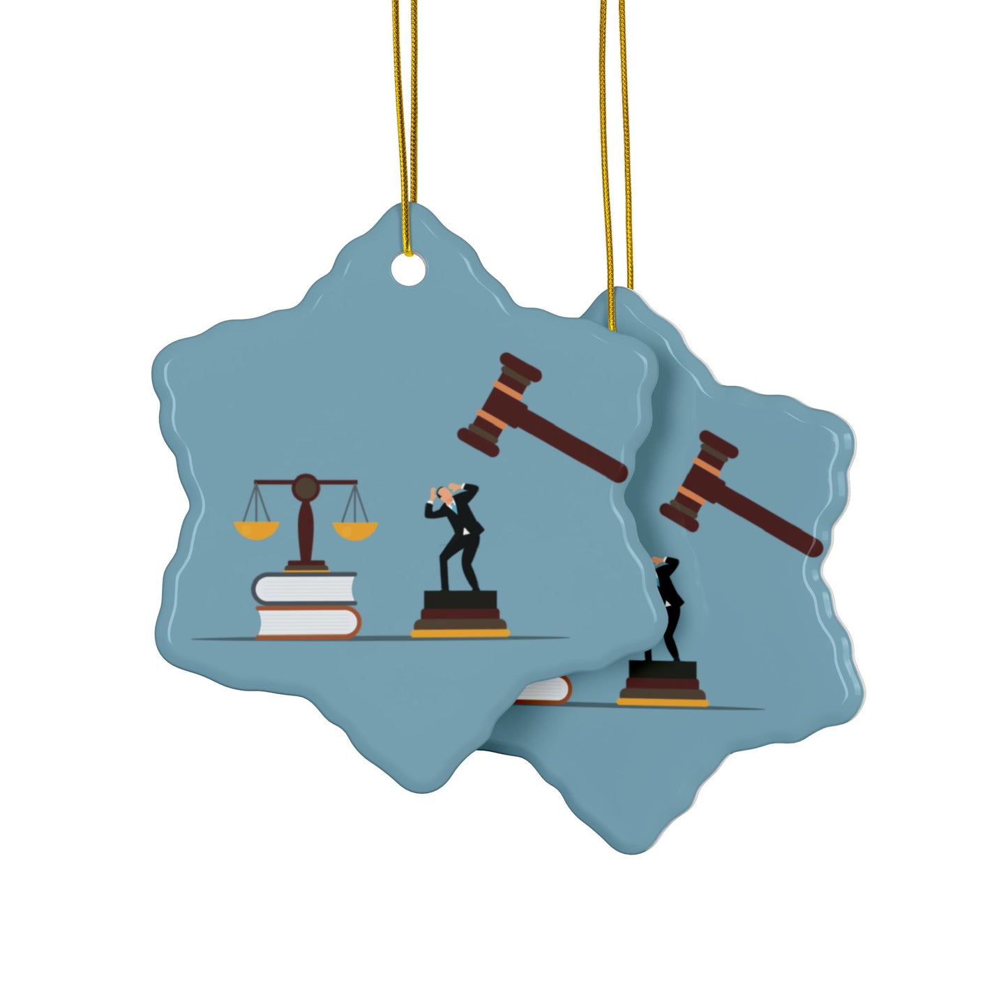 “Judgment & Justice” Double-Sided Ceramic Ornament | A Symbol of Awakening