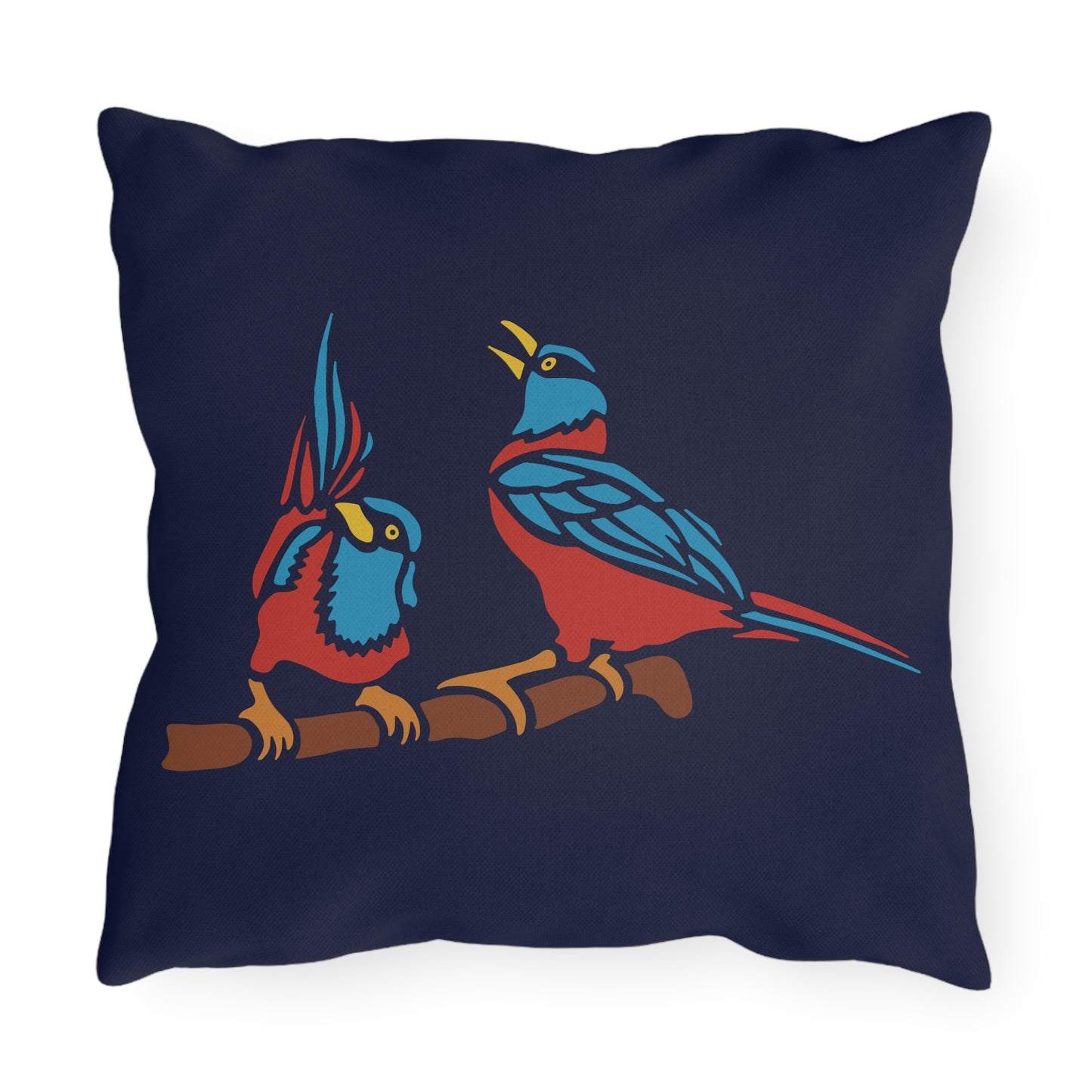 Two Digital Birds | Artistic Outdoor Decorative Pillow