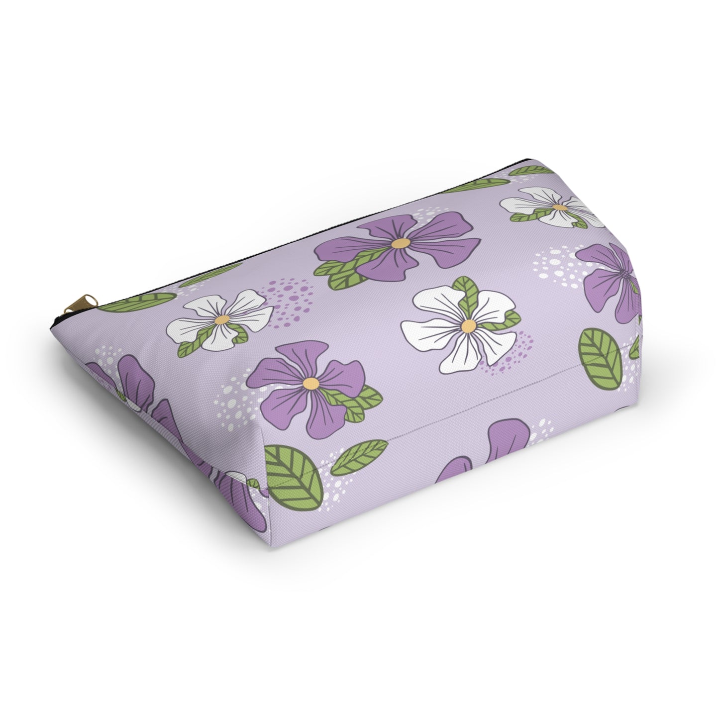 Soft Violet Blooms | Minimalist Floral Accessory Pouch