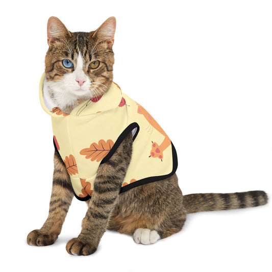 Pet Hoodie | Autumn Cat and Falling Leaves