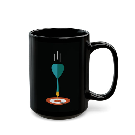Aim High | Black Mug With Business Target Design | Your Daily Motivation Brew