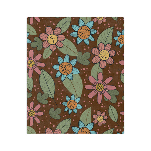 Vintage Fleabane Flower Blanket | Soft Elegance for Your Space