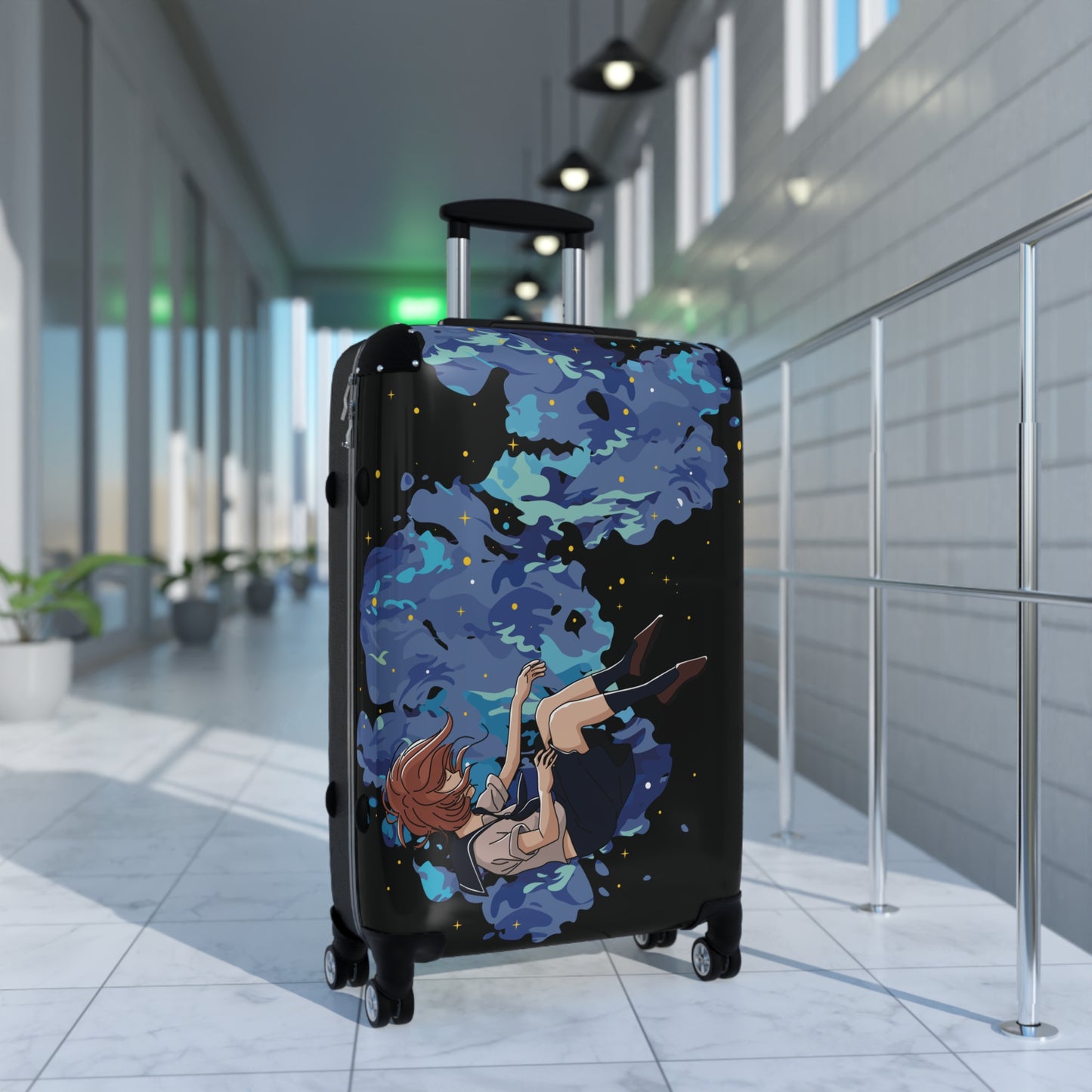 2D Art Suitcase – Girl & Water Scene
