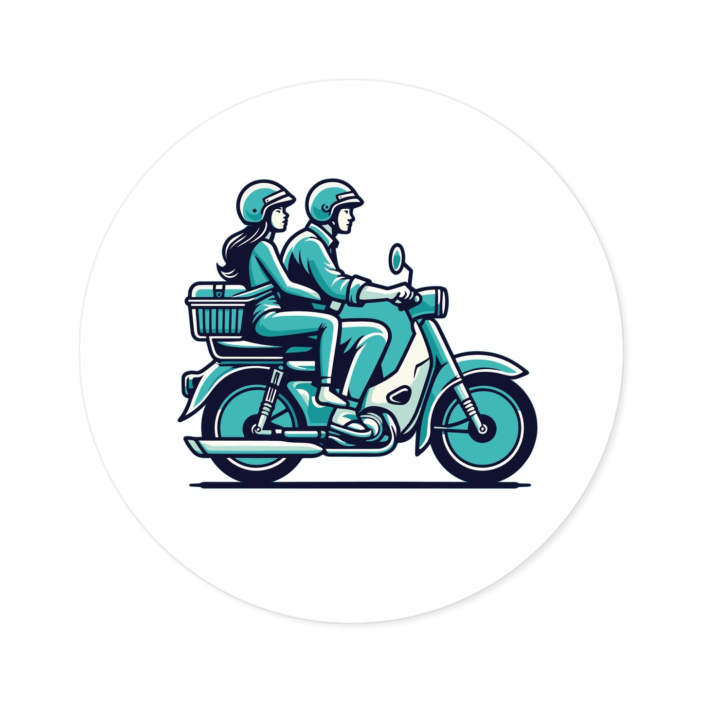 Round Sticker | Couple on the Road