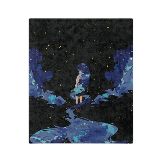 Premium Velveteen Microfiber Blanket | Girl Among the Stars
