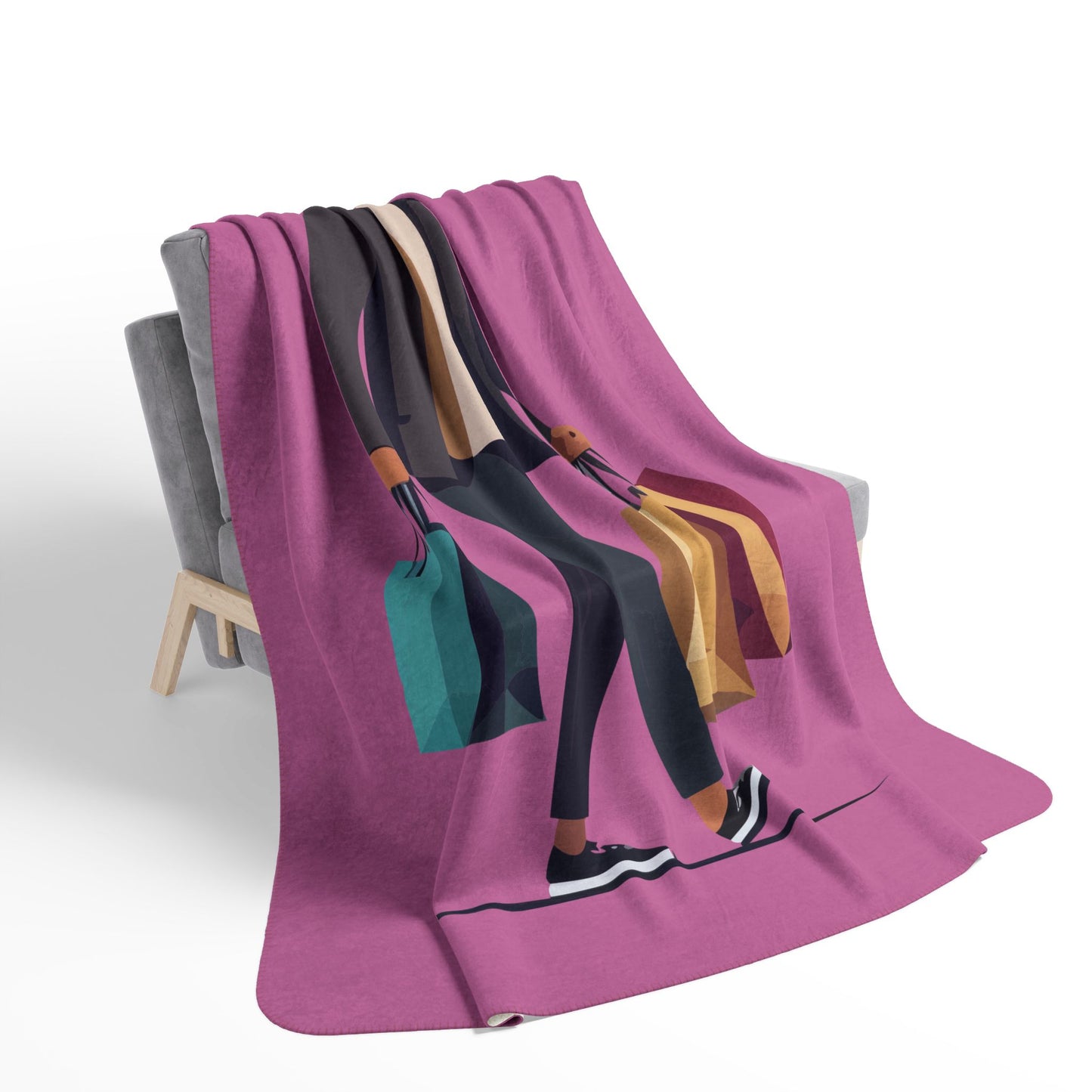 “Shopping Mood” Sherpa Blanket | Fun, Warm, and Stylish