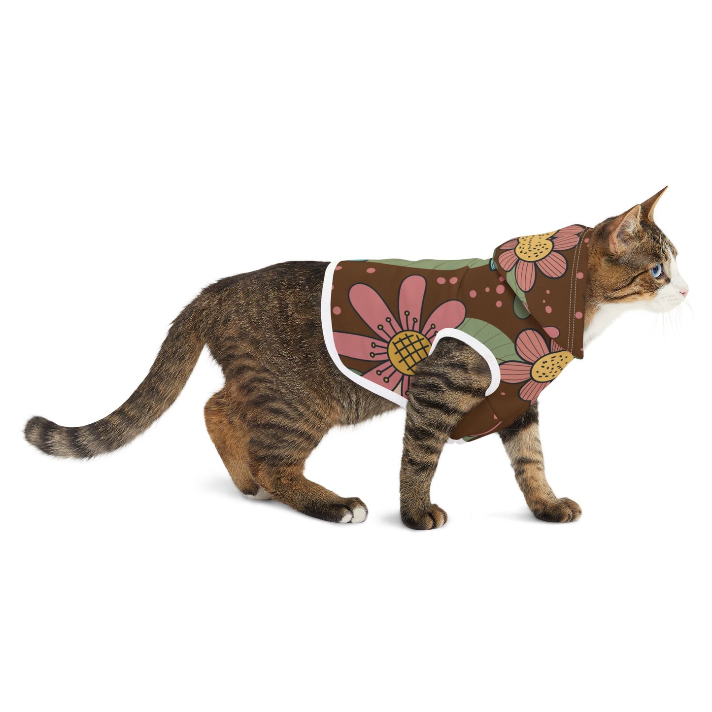 “Seamless Floral Elegance” Pet Hoodie | Classic Charm, Modern Fit