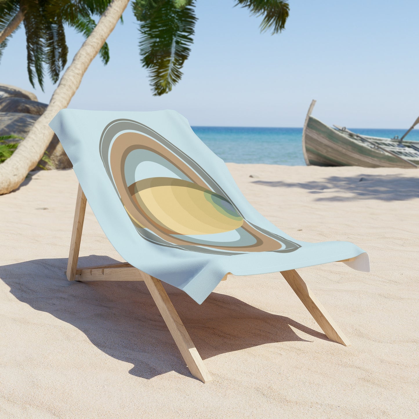 “Saturn on the Sand” Beach Towel | Where Space Meets Sun & Sea